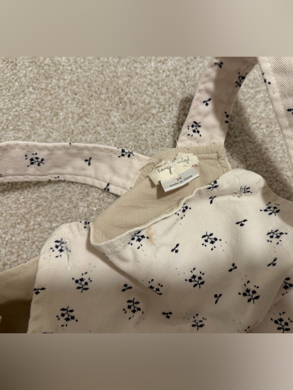 Konges Slojed Cream Floral Pinafore Dress - 3Y - Picture 3 of 4